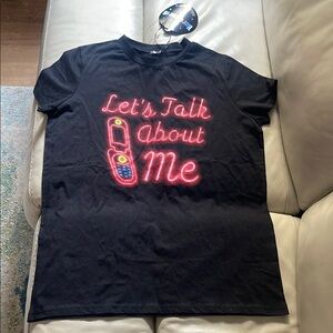 Black Graphic Tee - Let's Talk About Me